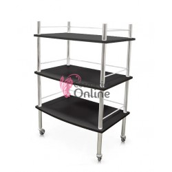 Ucenic pentru cosmetica cu 3 polite din PAL, culoare neagra, model QM 1174-5046